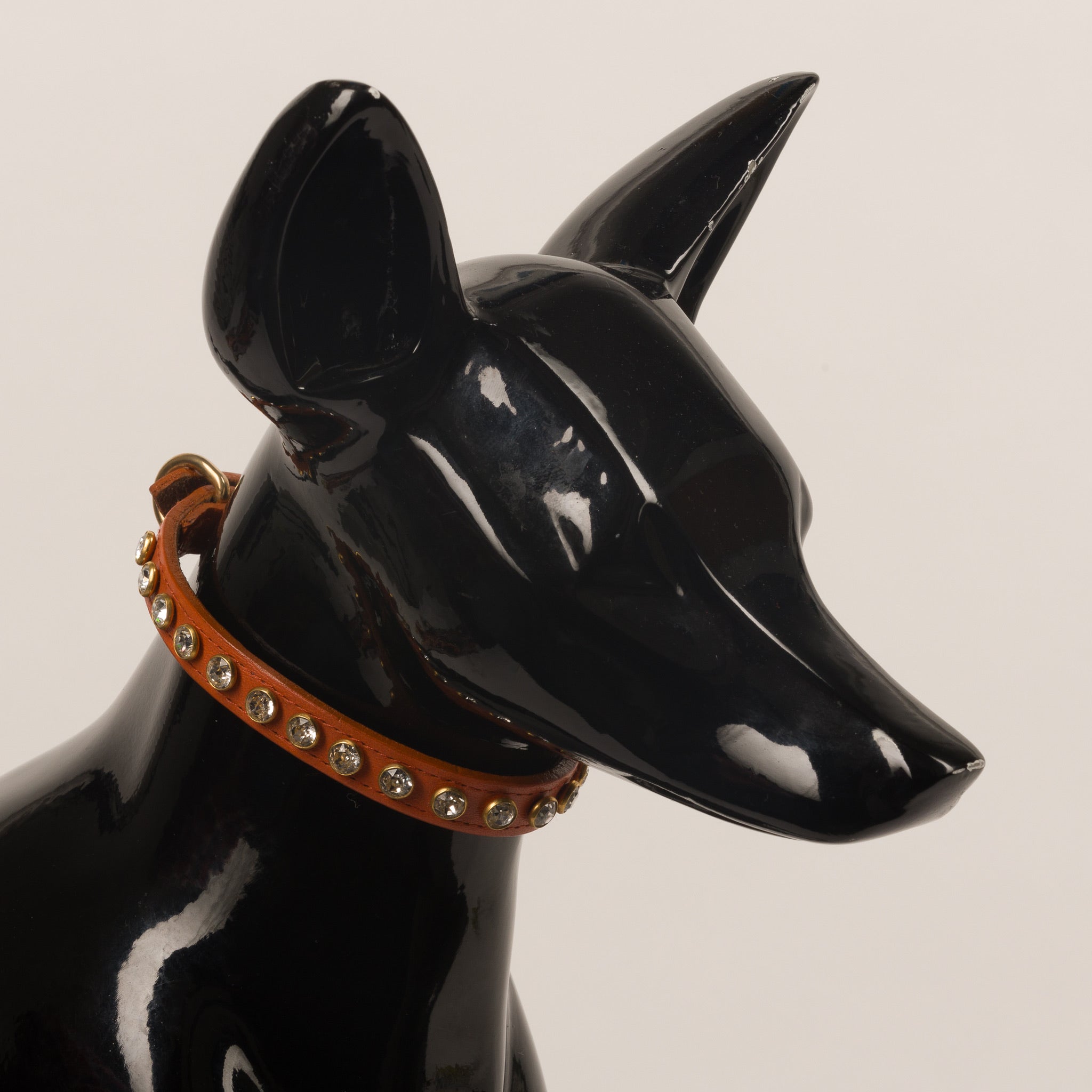 Luxury 1 Row Swarovski Crystal Orange Collar Toy & Small Breeds – Leather Collar