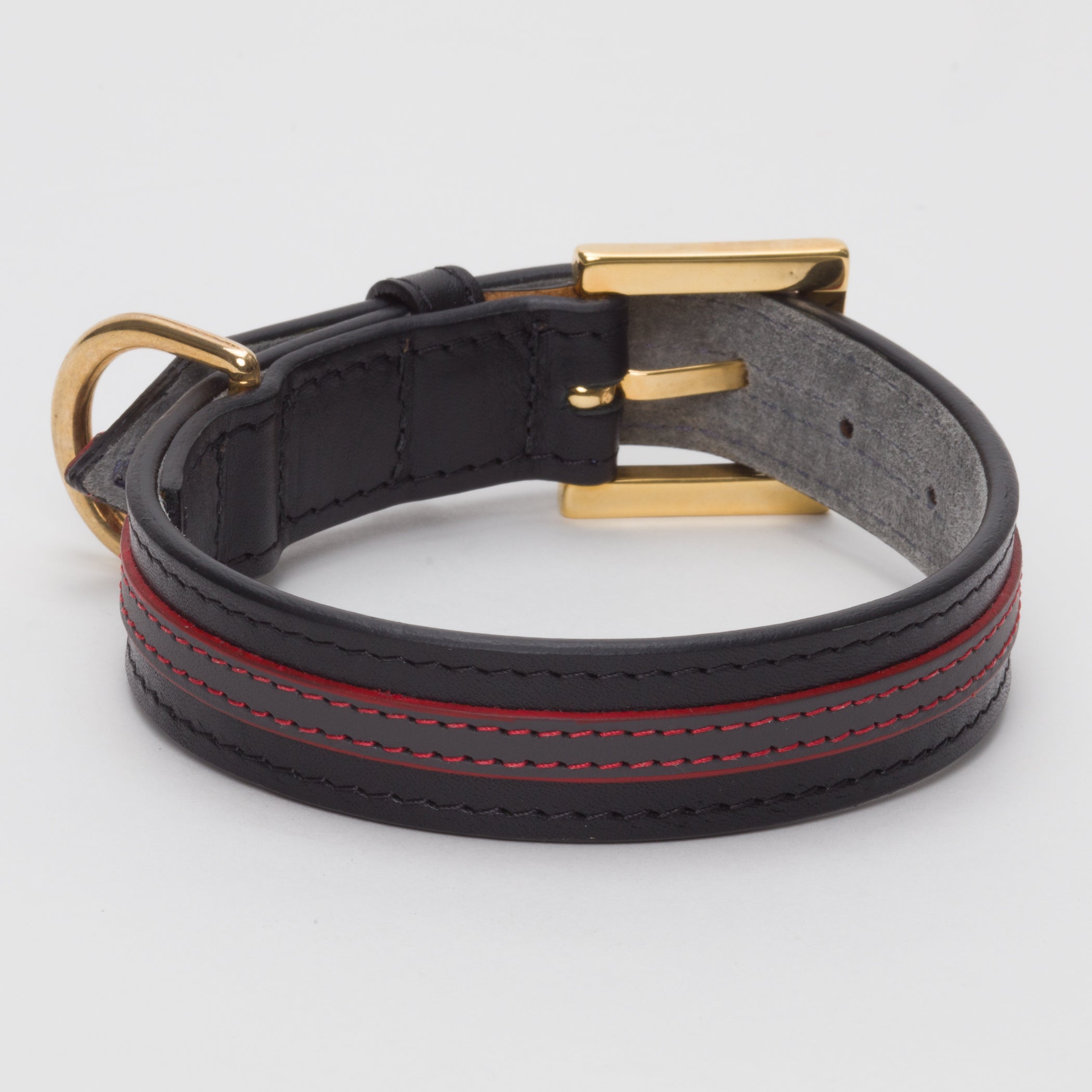 Luxury Leather Dog Collar Red on Black XXLarge Puppies – Leather Collar