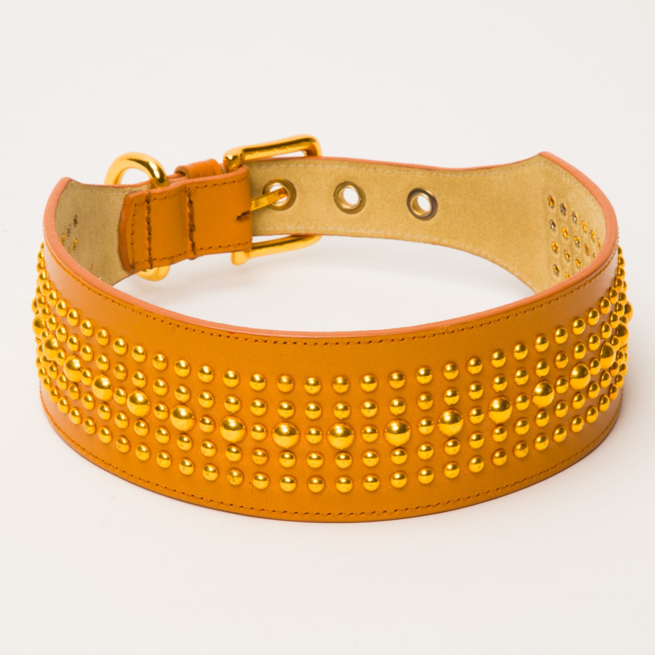 Luxury 5 Row Dome Shape Collar Nude Tan XLarge Breeds