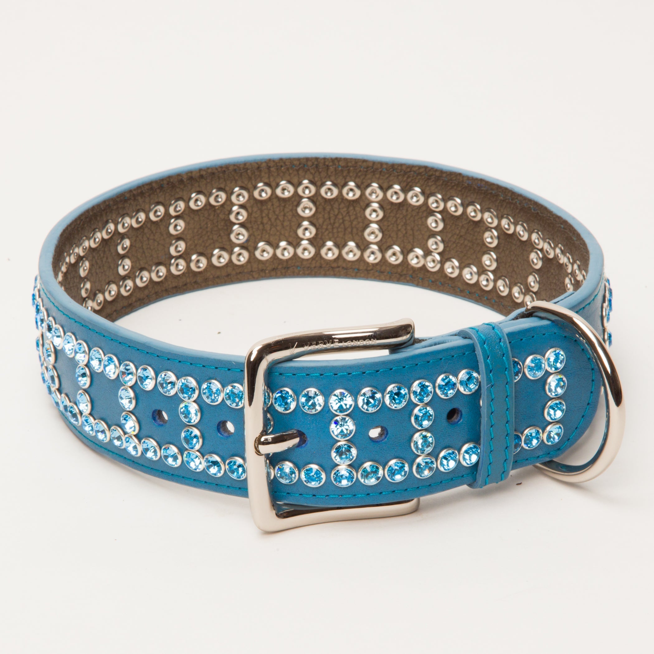 Luxury Swarovski Clear Crystals Collar Box Design Large to XLarge – Light Blue