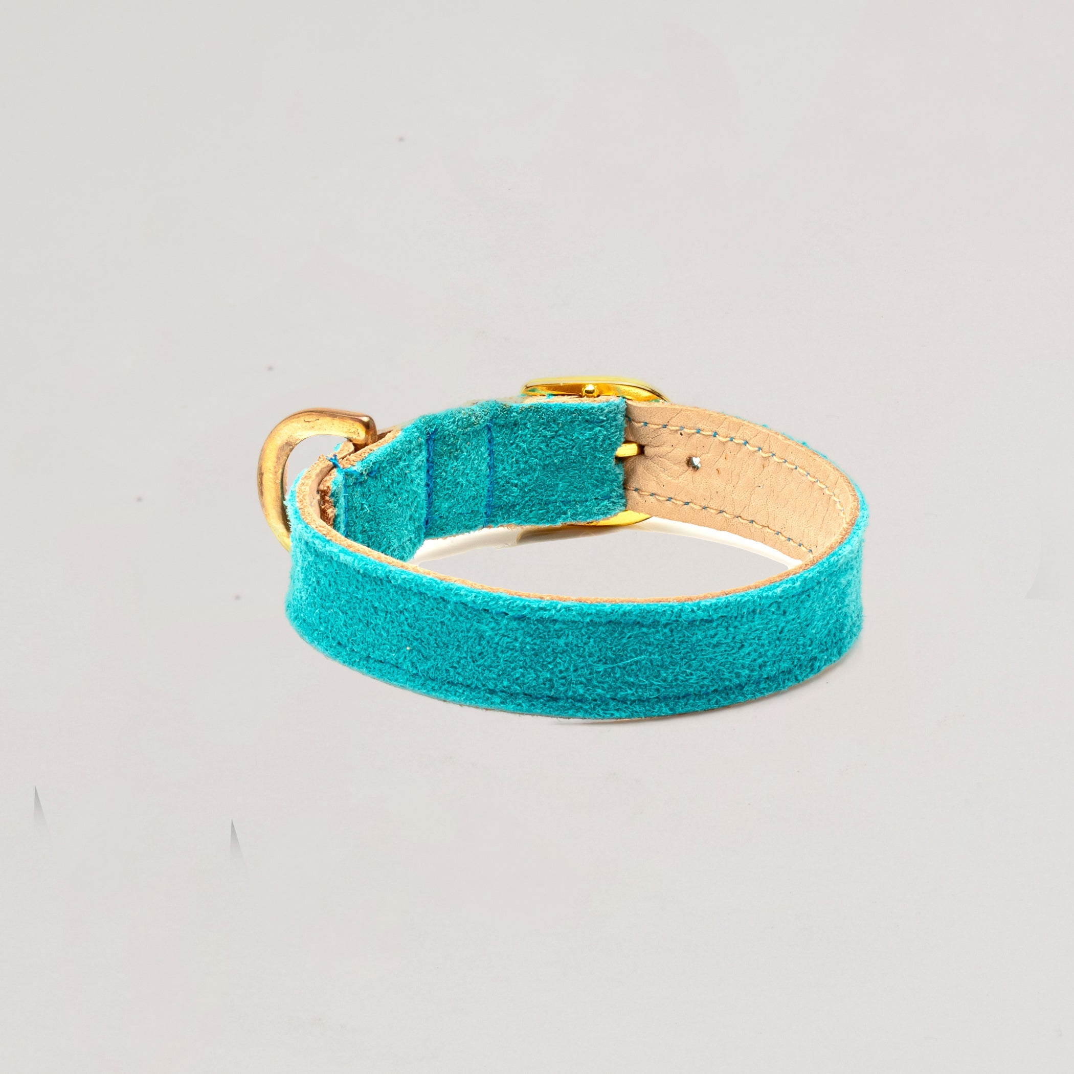 Luxury Suede Collar Turquoise Blue for , XXX Small Puppies to Small Puppies – Leather Collar