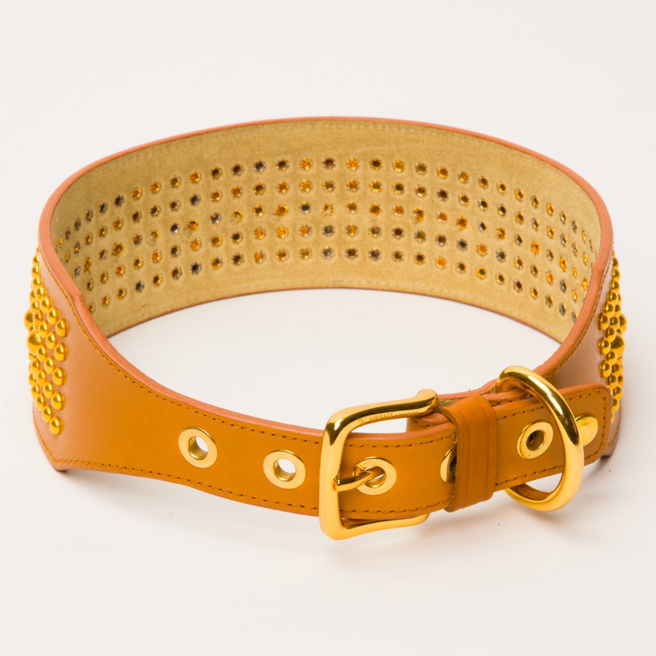 Luxury 5 Row Dome Shape Collar Nude Tan XLarge Breeds