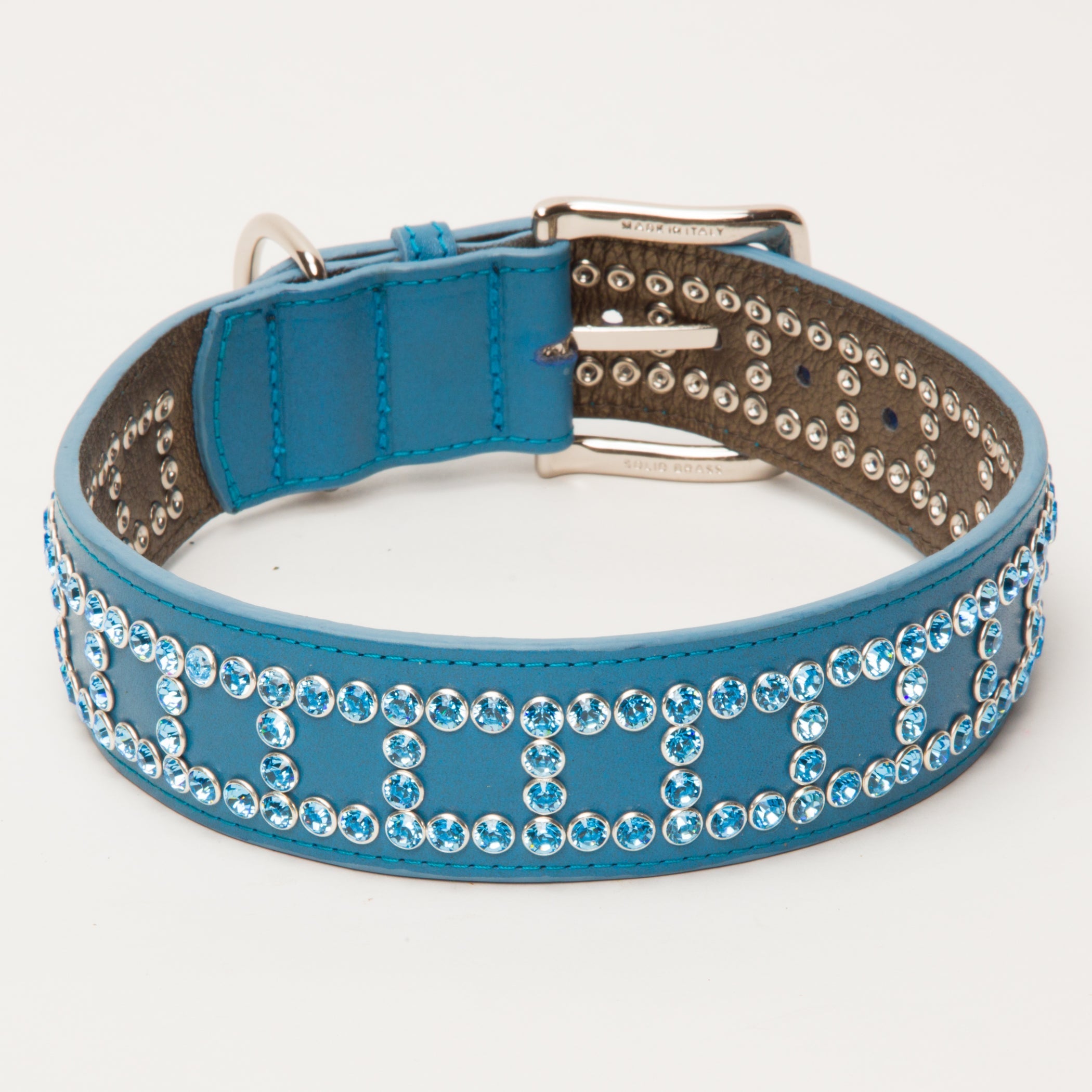 Luxury Swarovski Clear Crystals Collar Box Design Large to XLarge – Light Blue