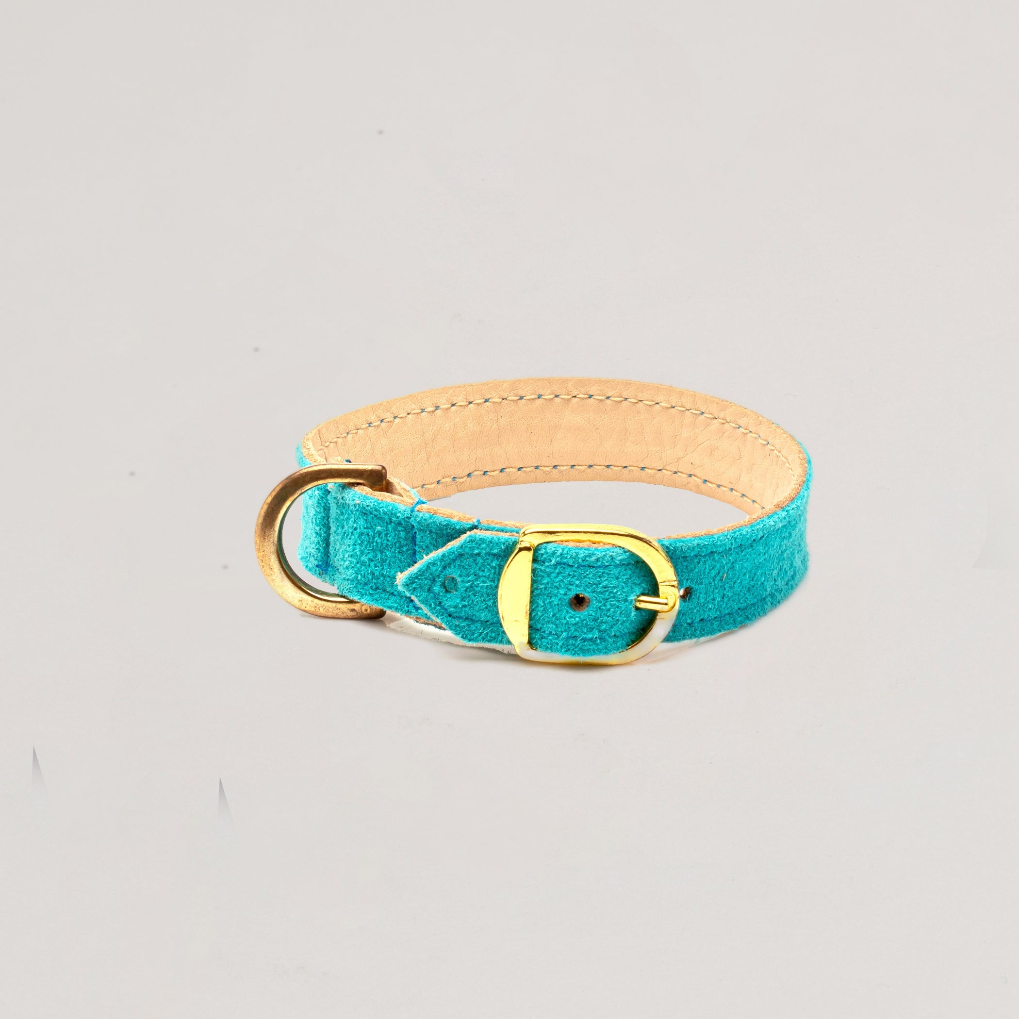 Luxury Suede Collar Turquoise Blue for , XXX Small Puppies to Small Puppies – Leather Collar